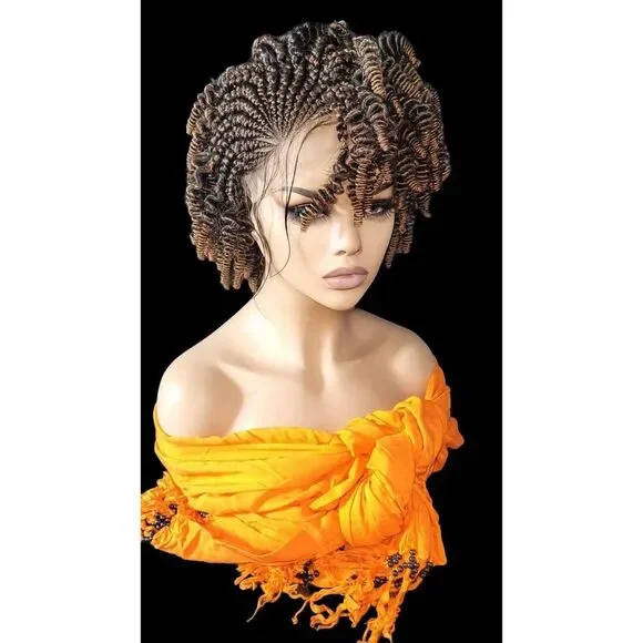Braided Wig Handmade Micro Millions Braids, Short Kinky Twists, NWT, Short - Picture 14 of 15
